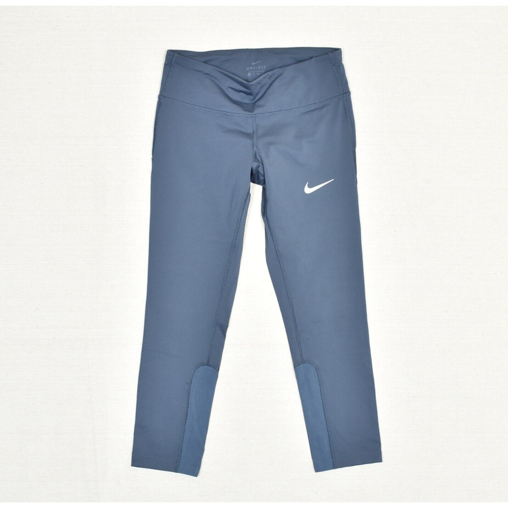 Nike Women Skinny Legging Pull On Polyester Blue Size XS Dri Fit Running Solid